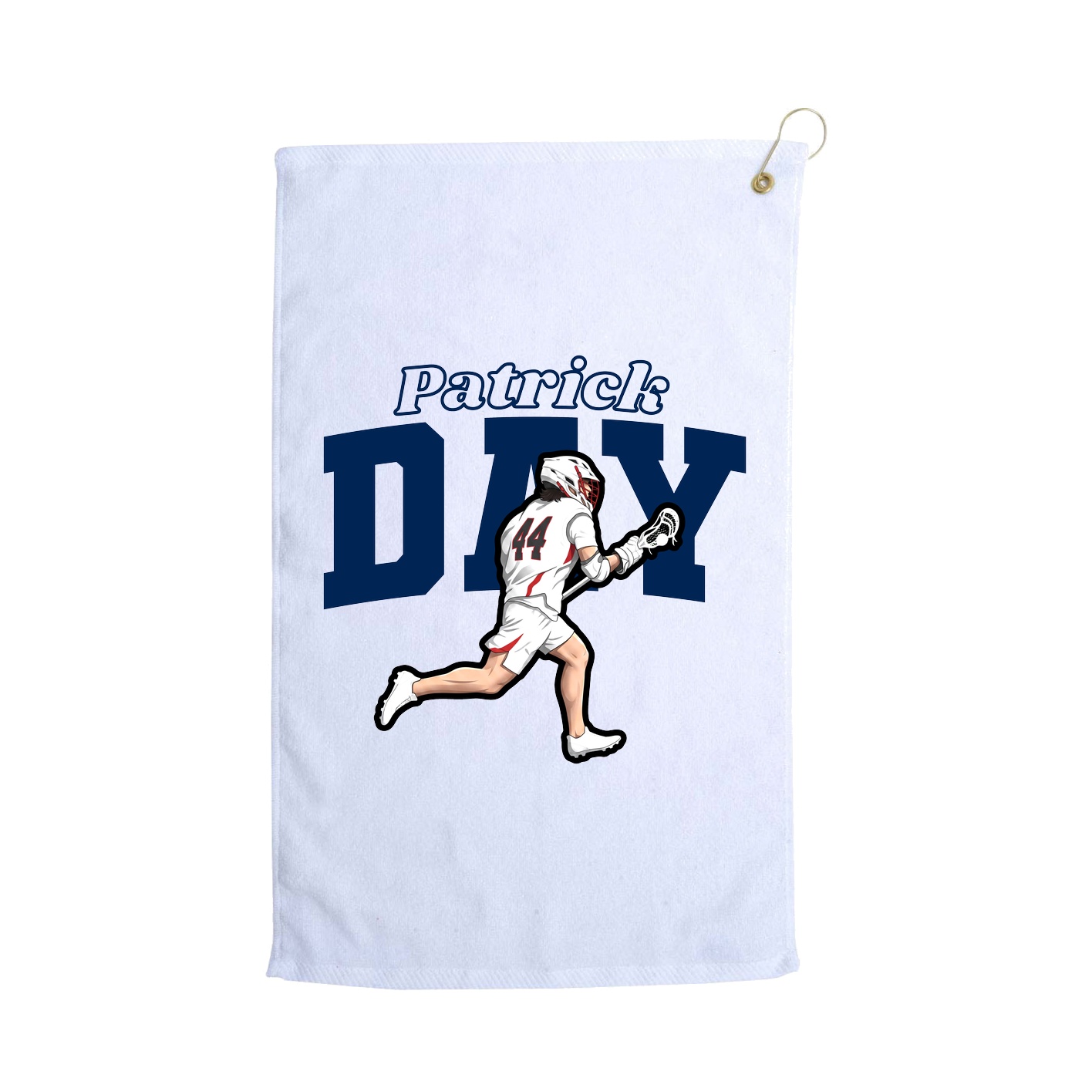 Golf Towel — Name Arch in White