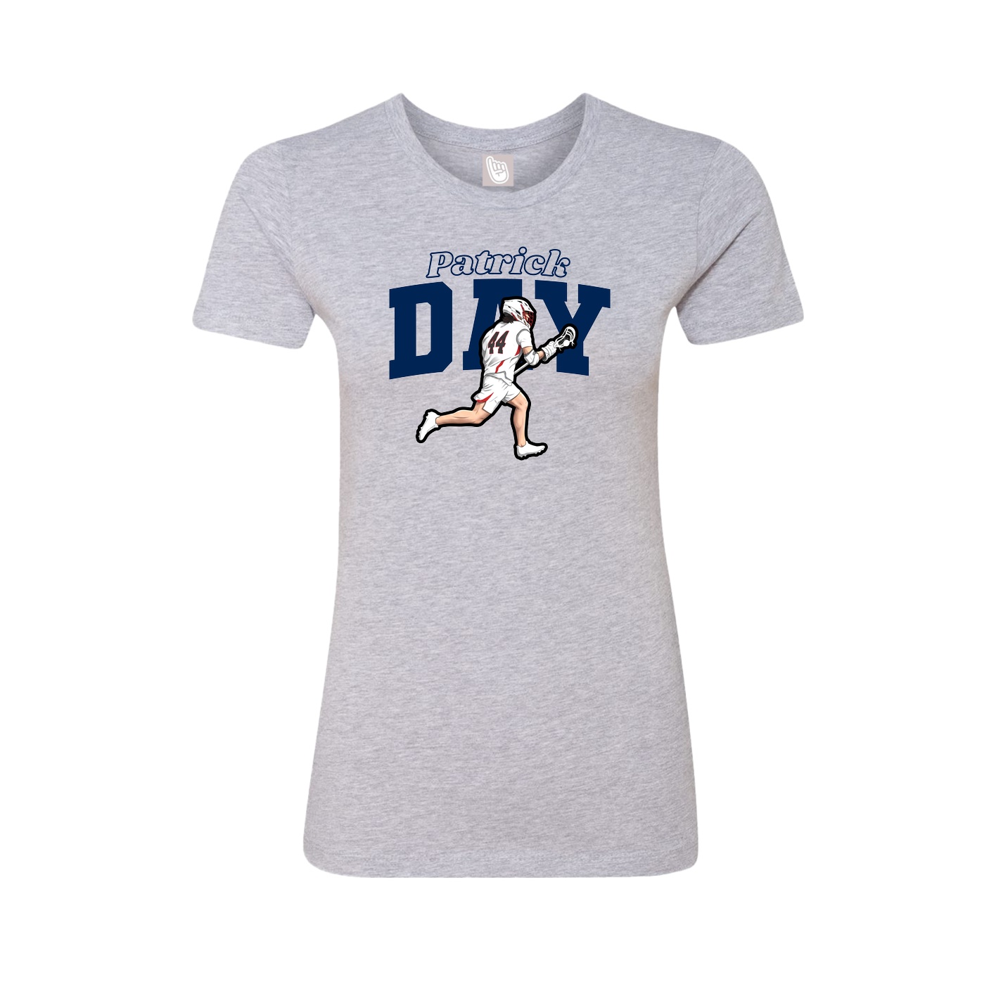 Fitted Women's Tee — Name Arch in Grey