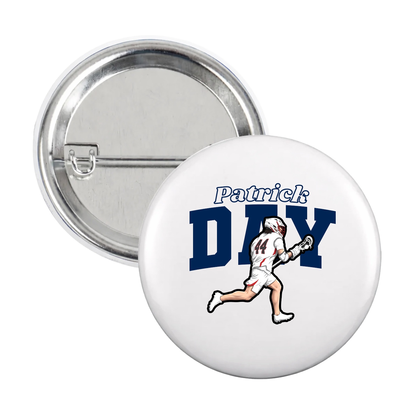 Game Day Button — Name Arch in White
