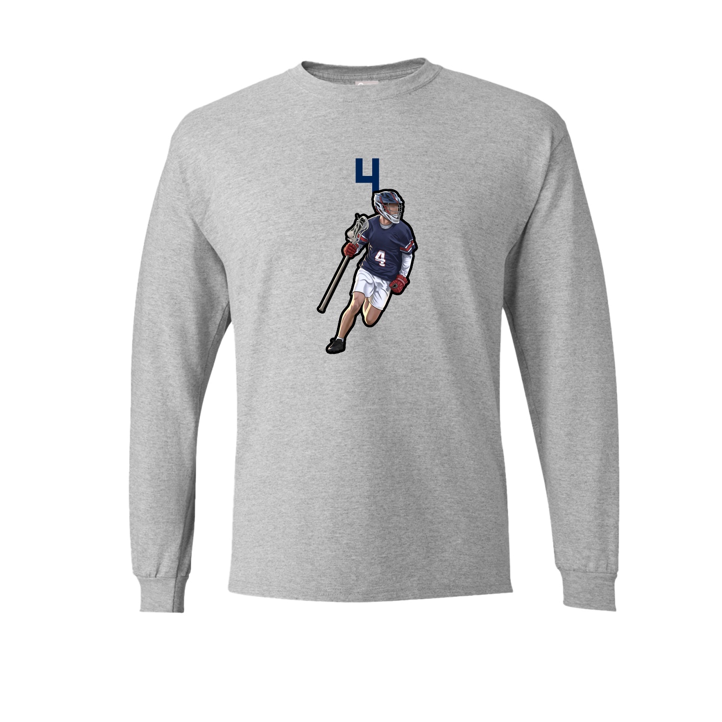 Long Sleeve Tee — Number Top in Grey