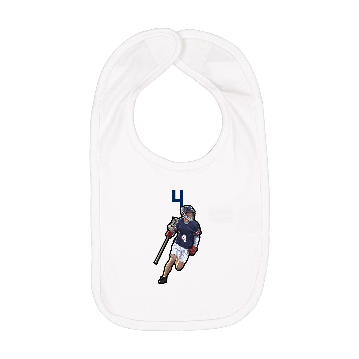 Infant Bib — Number Top in White