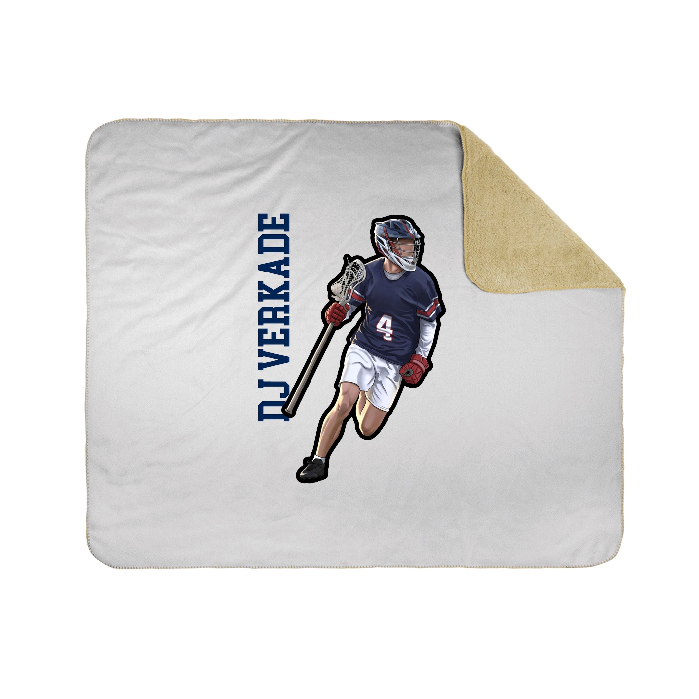 Throw Blanket — Name Vertical in White