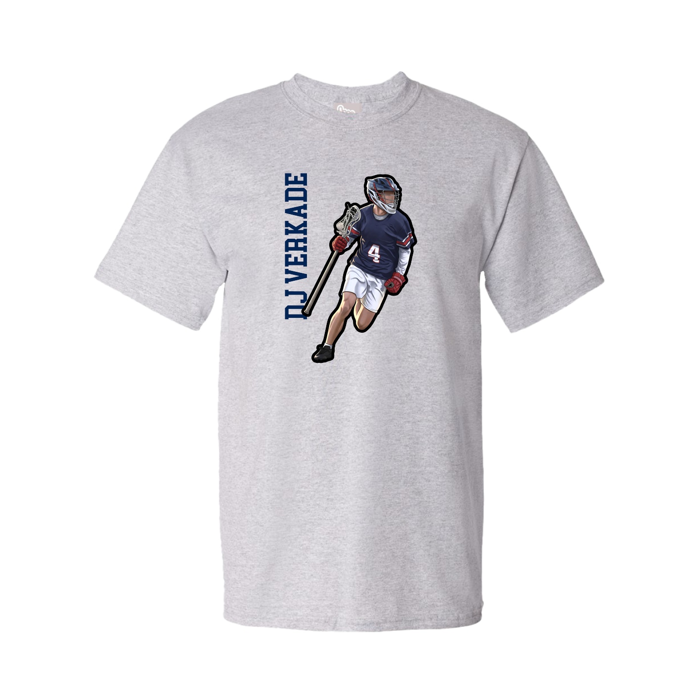 Youth Tee — Name Vertical in Grey