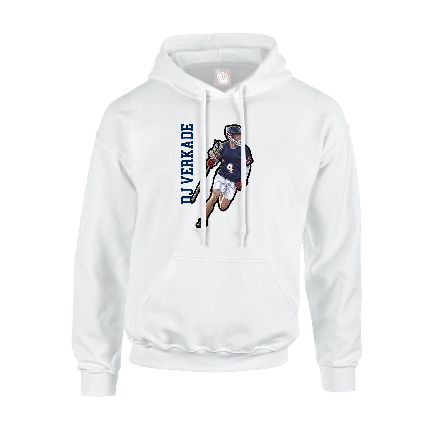 Youth Hoodie — Name Vertical in White