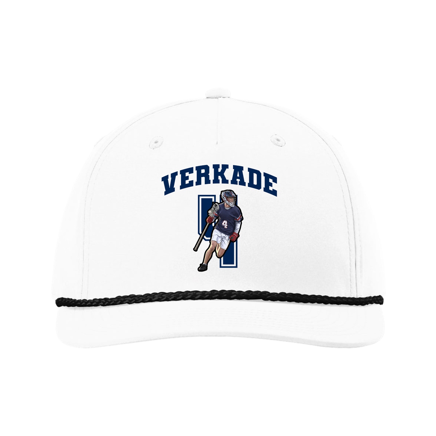 Five-Panel Classic Rope Cap — Number in White