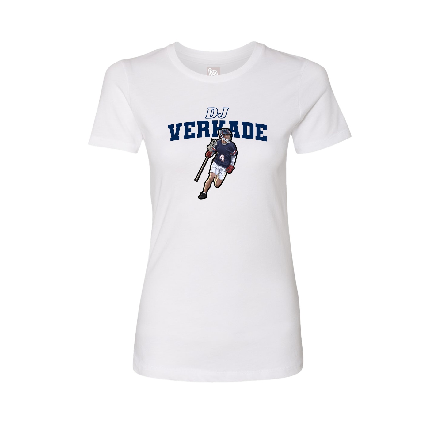 Fitted Women's Tee — Name Arch in White