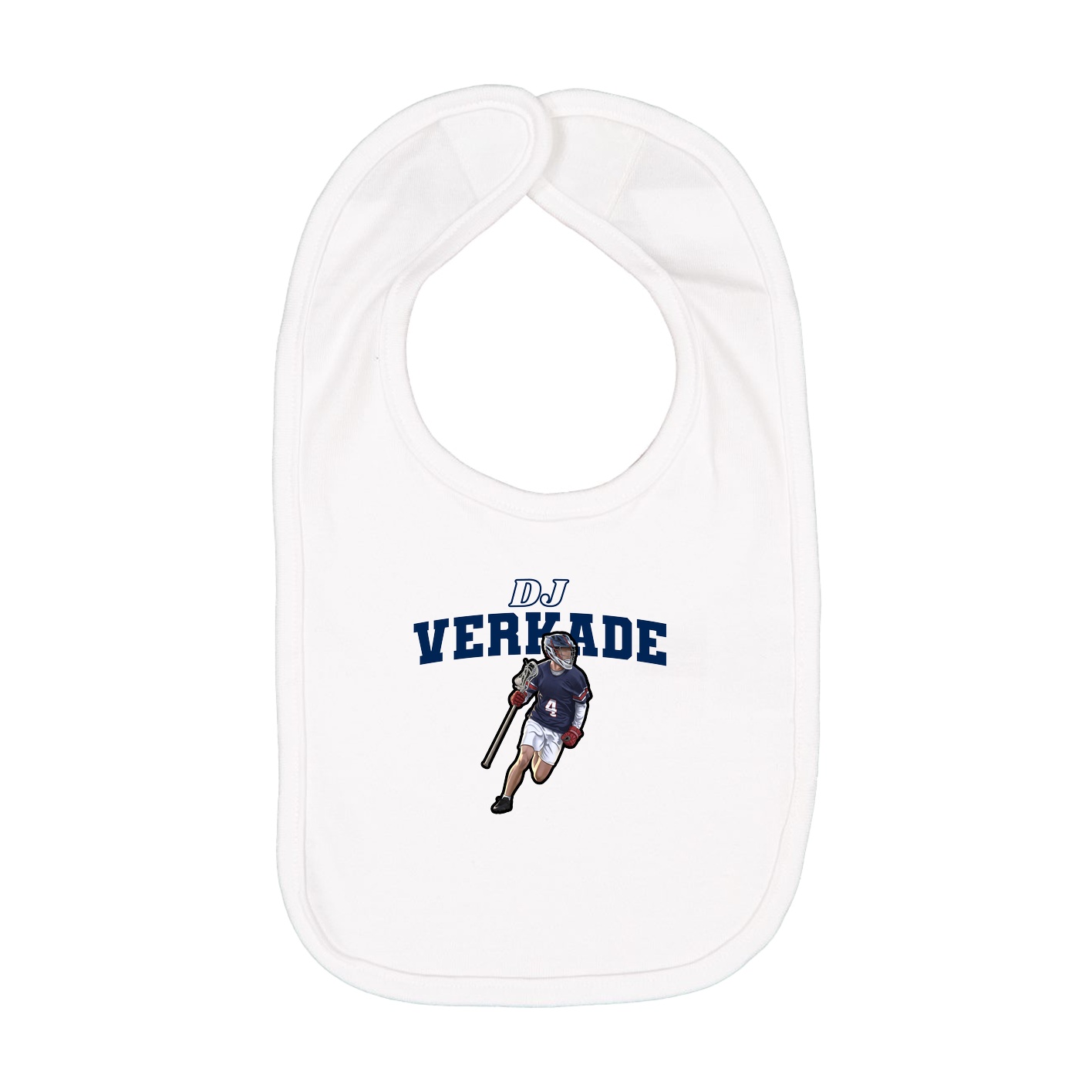Infant Bib — Name Arch in White