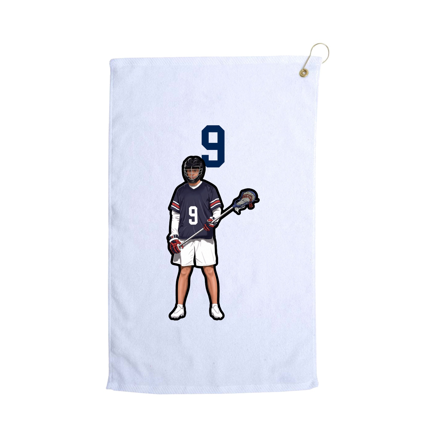 Golf Towel — Number Top in White