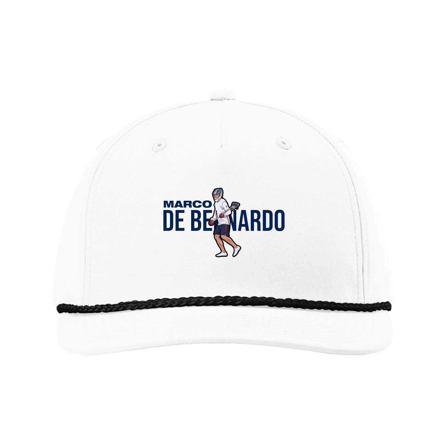 Five-Panel Classic Rope Cap — Player Name in White