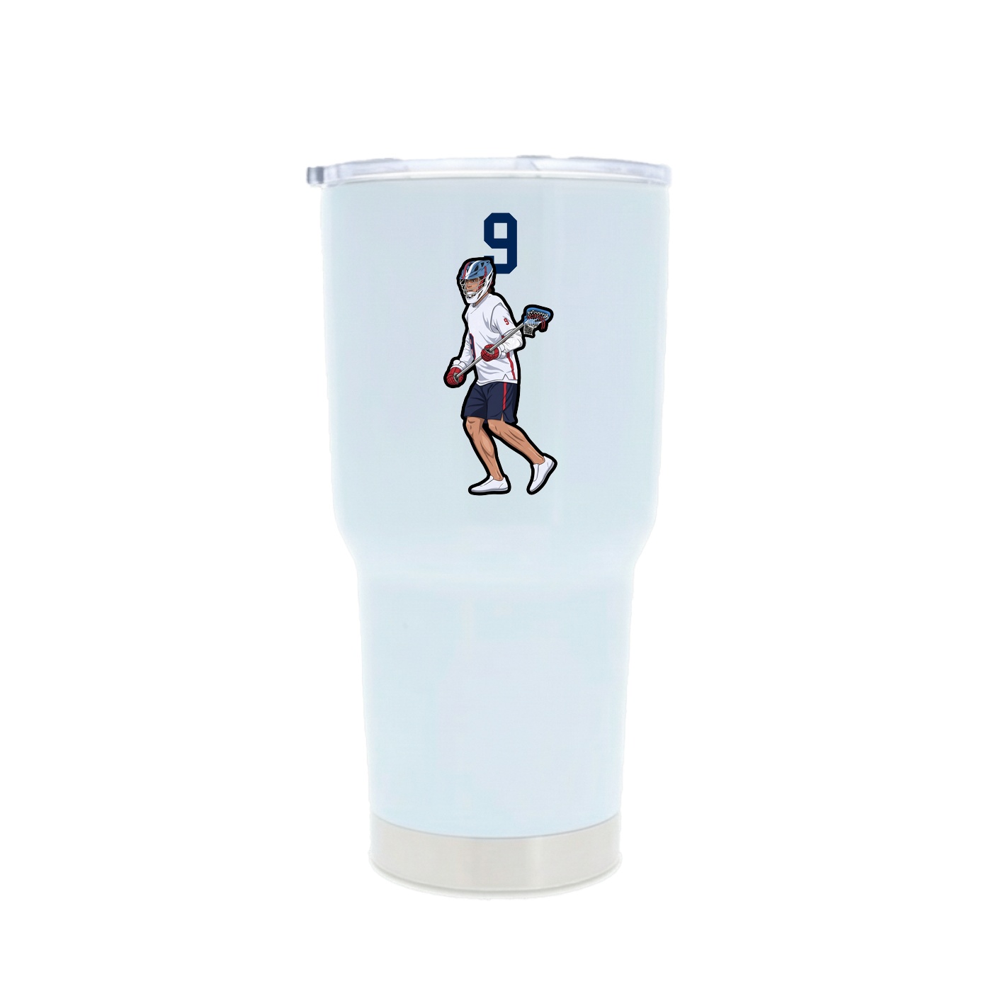 30oz Stainless Steel Tumbler — Number Top in White