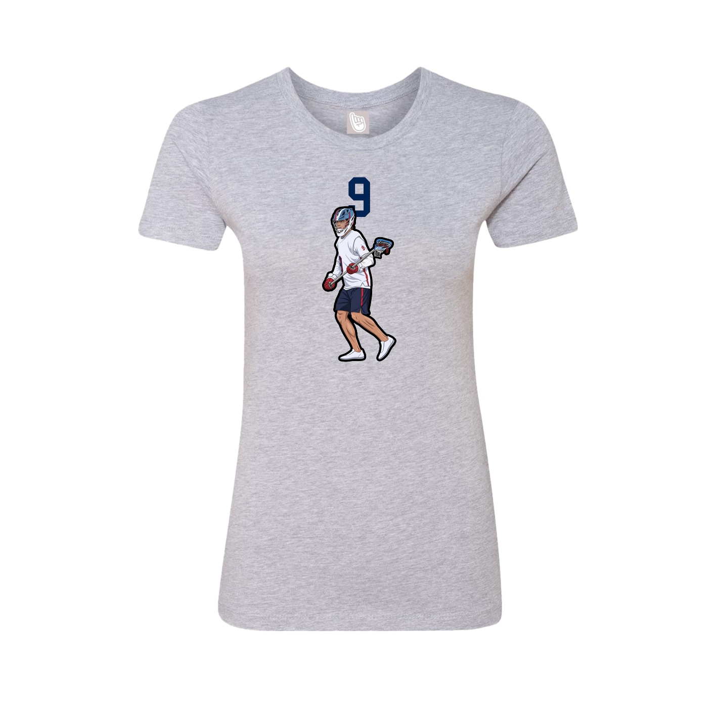 Fitted Women's Tee — Number Top in Grey