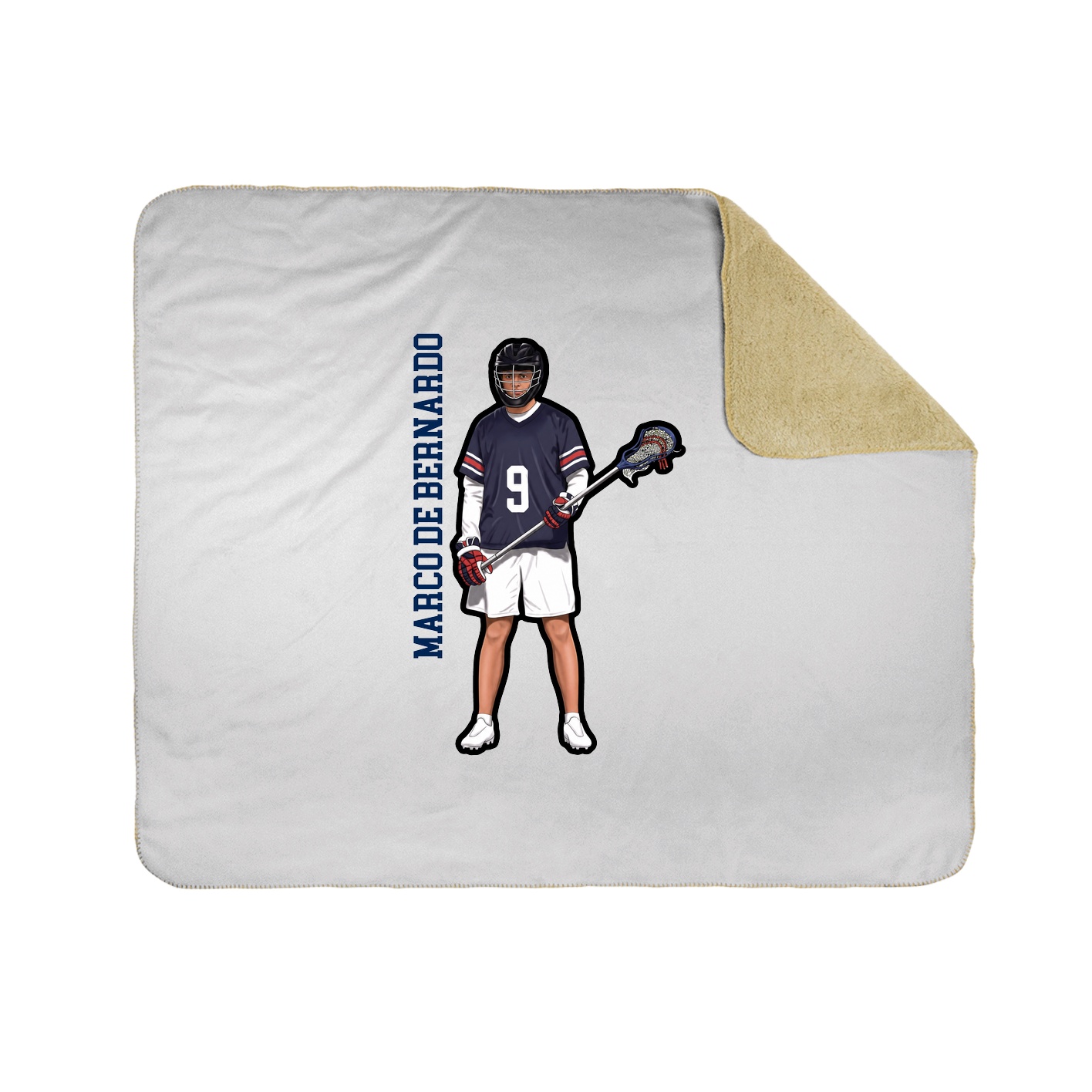 Throw Blanket — Name Vertical in White