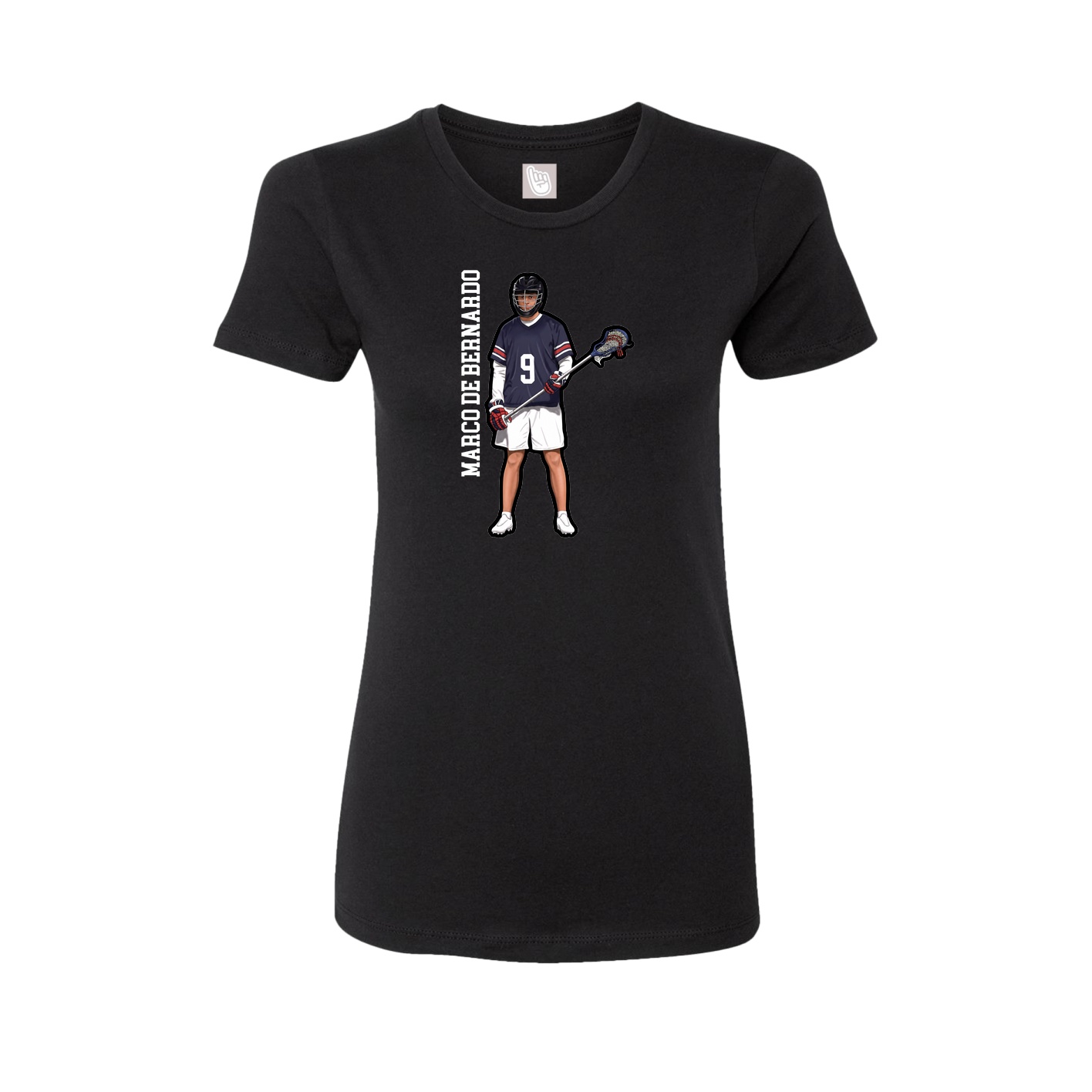Fitted Women's Tee — Name Vertical in Black