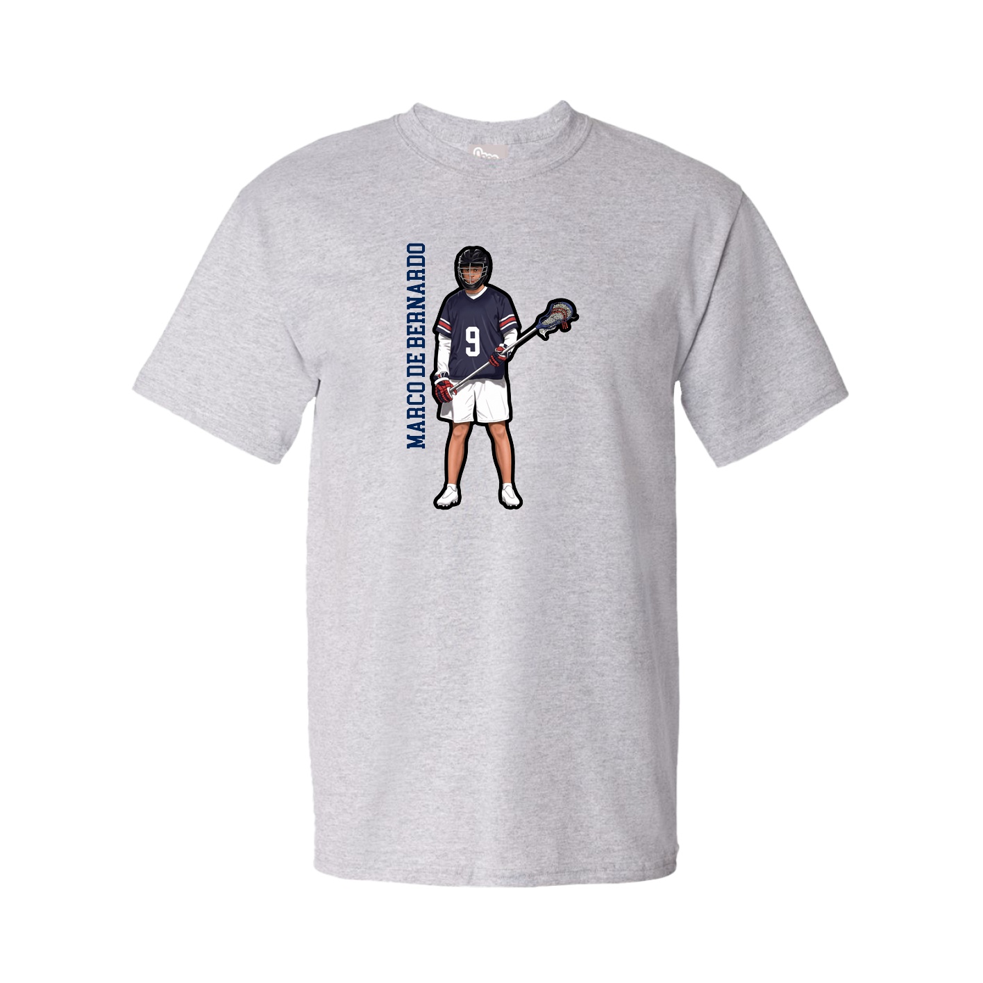 Youth Tee — Name Vertical in Grey