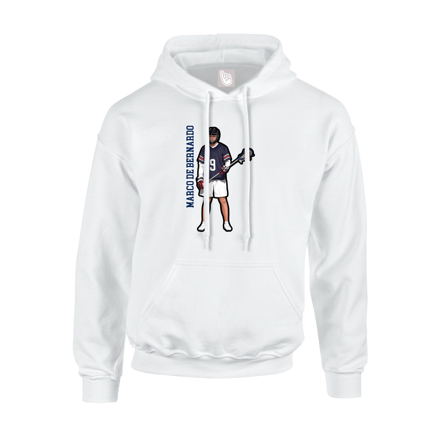 Youth Hoodie — Name Vertical in White