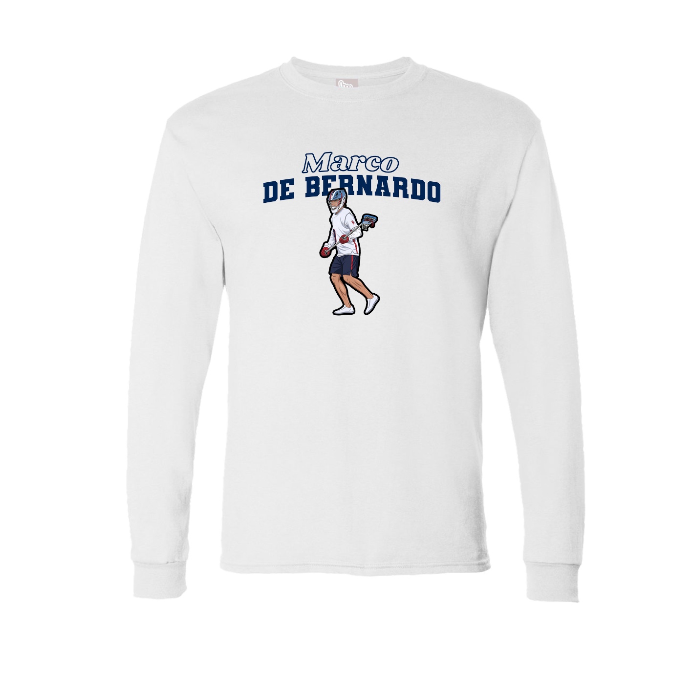 Long Sleeve Tee — Name Arch in White