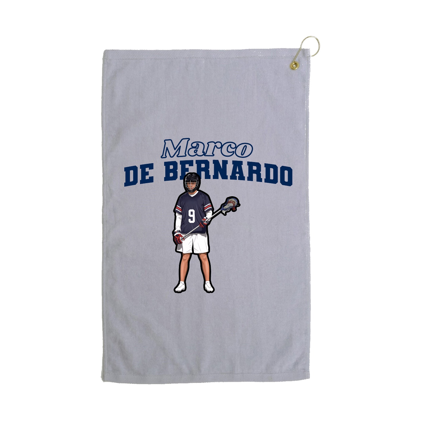 Golf Towel — Name Arch in Grey