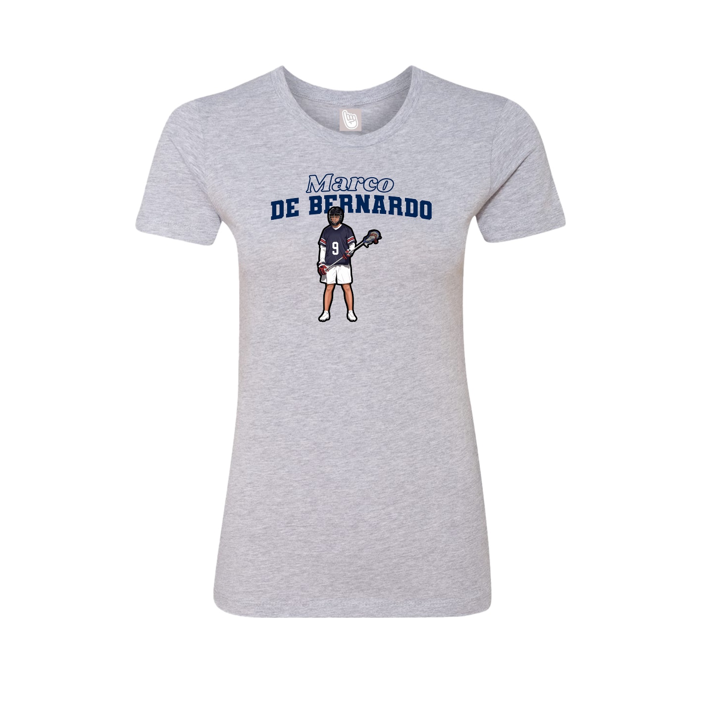 Fitted Women's Tee — Name Arch in Grey