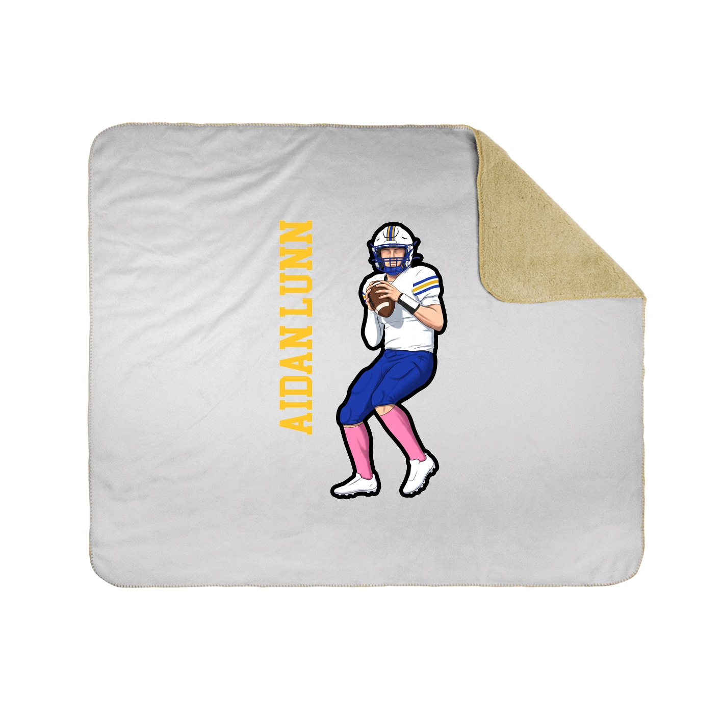 Throw Blanket — Name Vertical in White