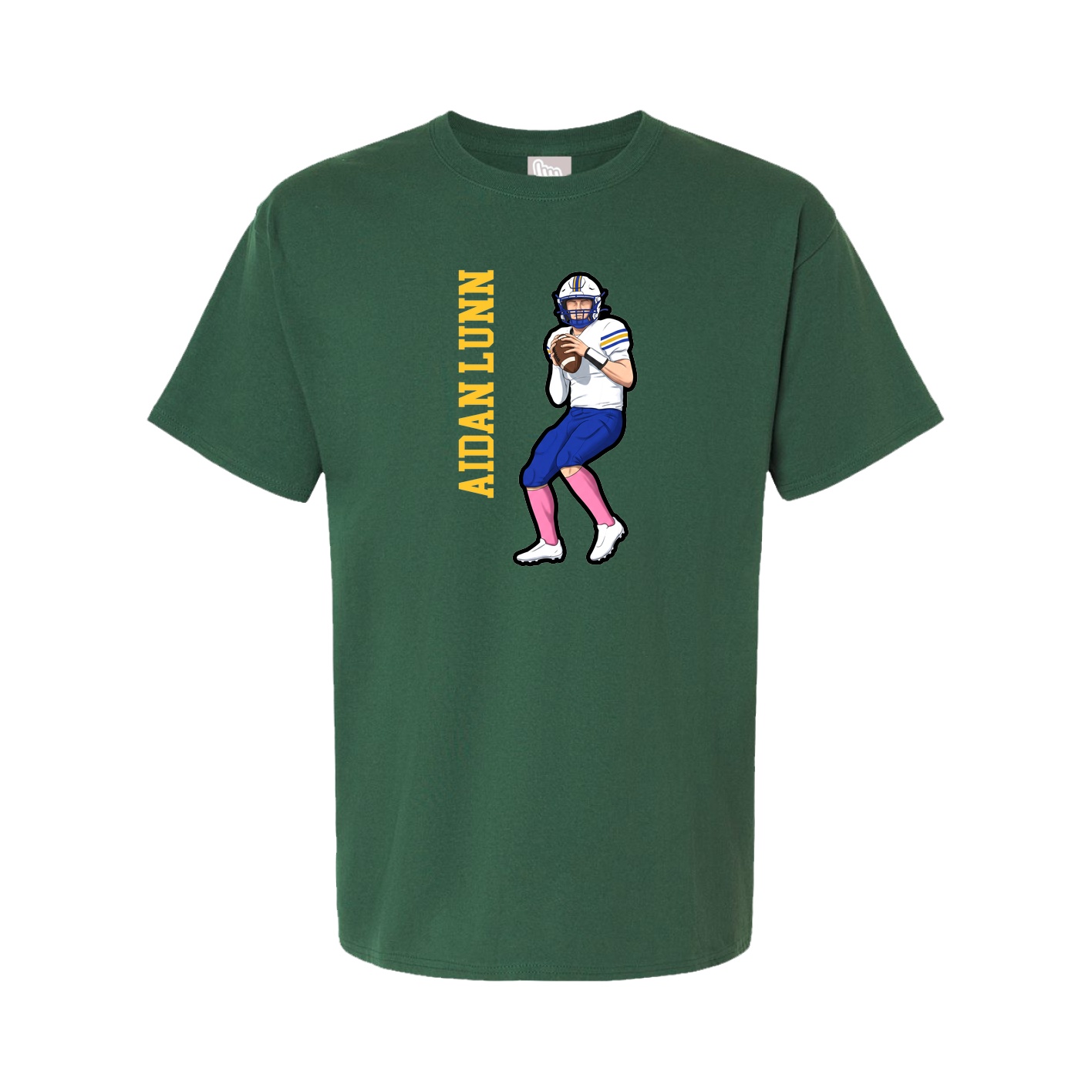 Youth Tee — Name Vertical in Green