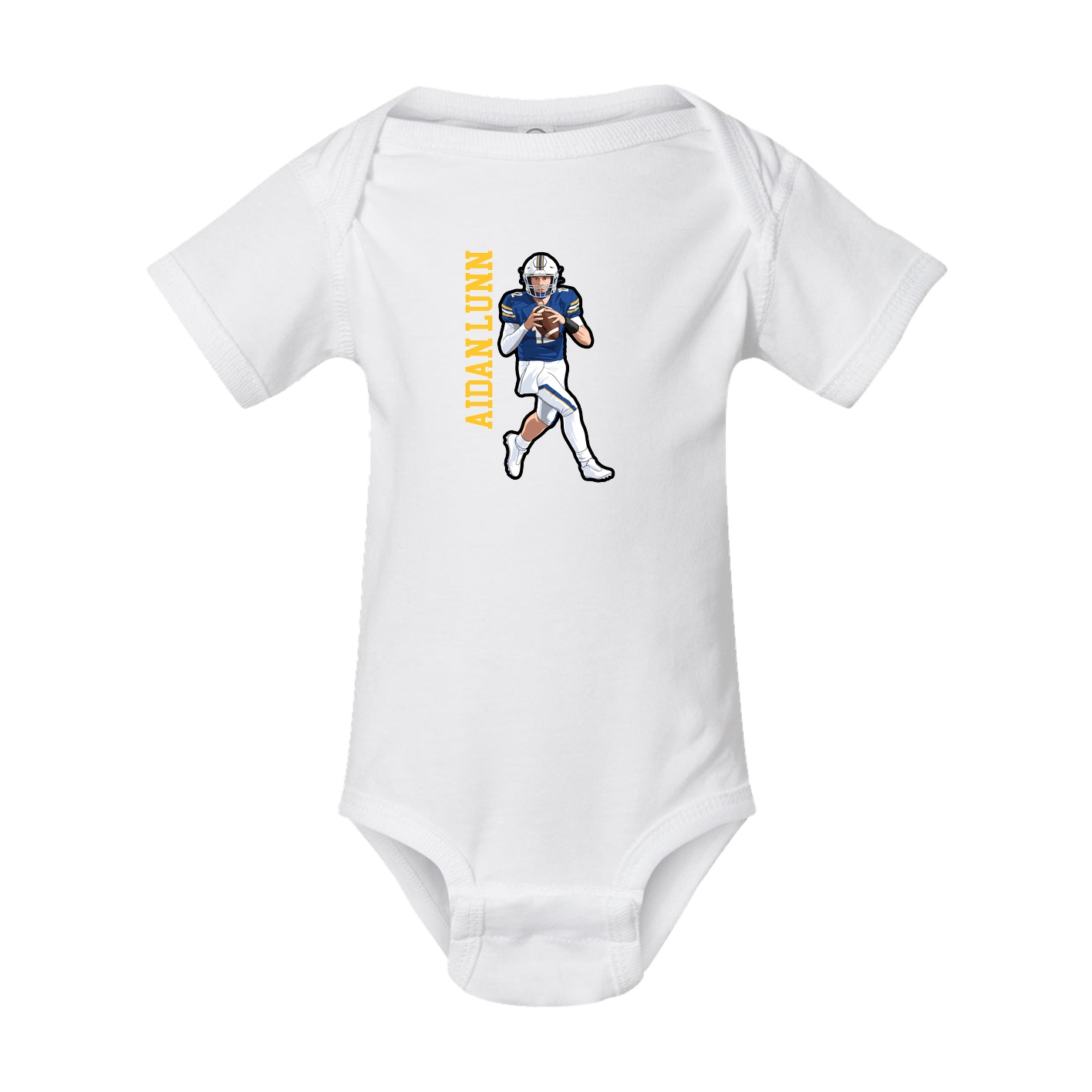 Baby Onesie — Name Vertical in White