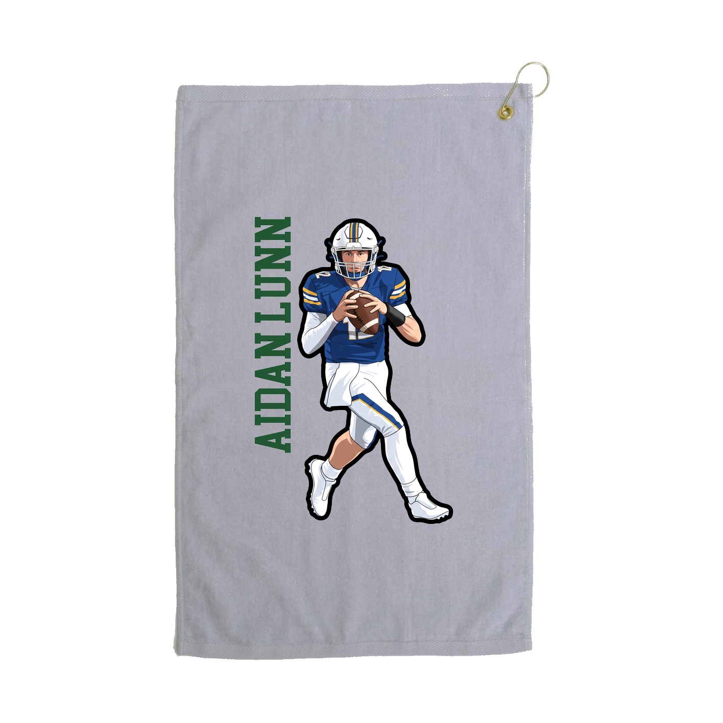 Golf Towel — Name Vertical in Grey
