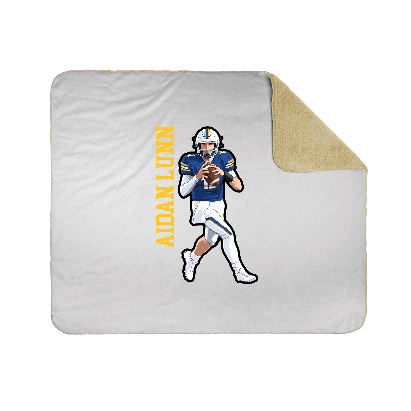 Throw Blanket — Name Vertical in White