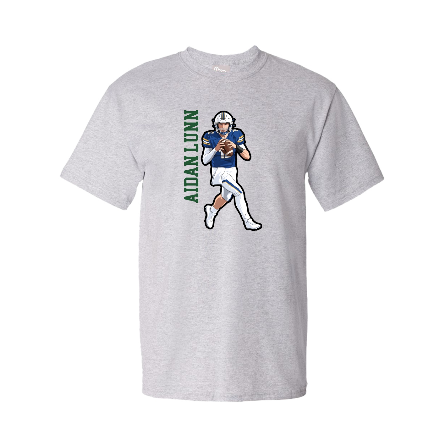 Youth Tee — Name Vertical in Grey