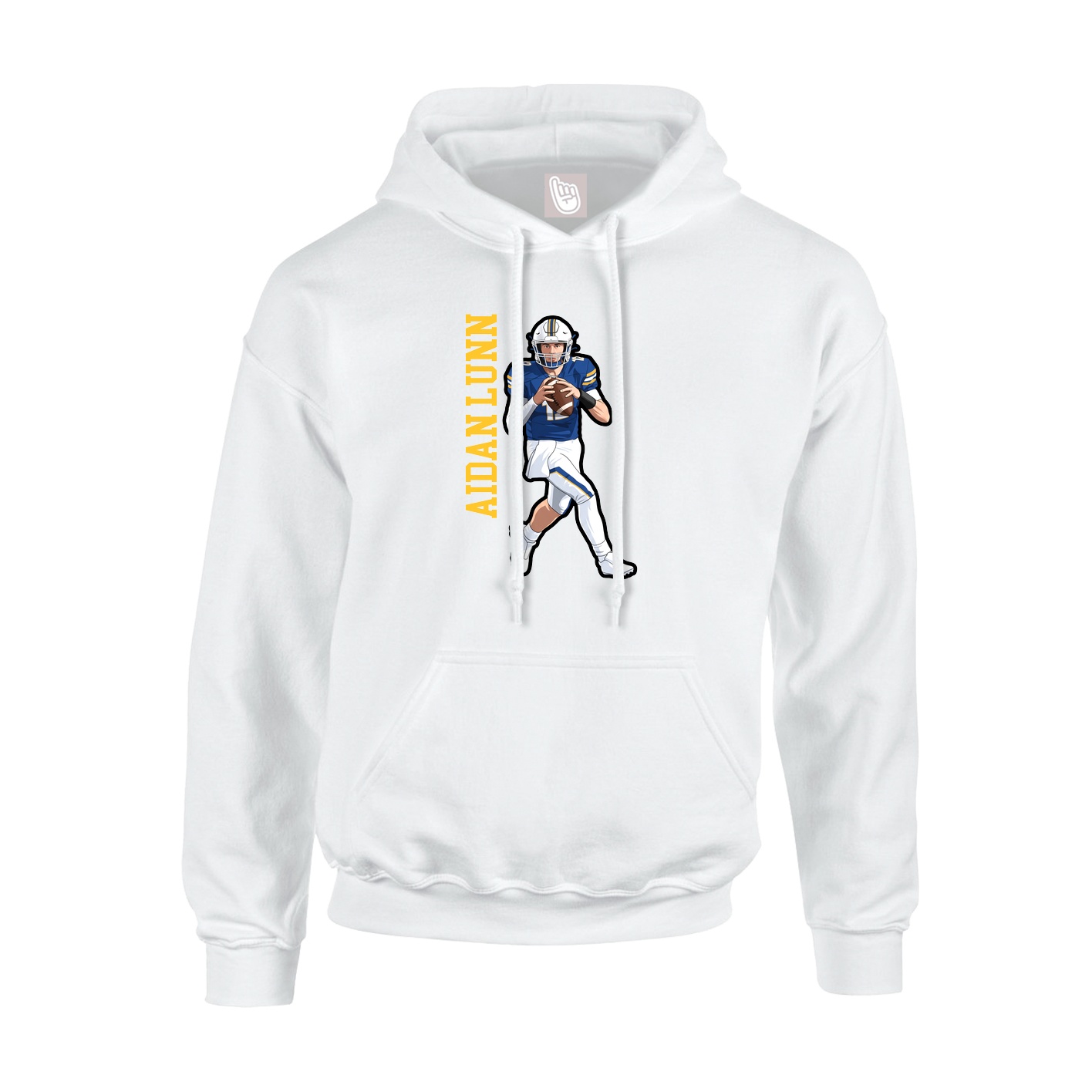 Hoodie — Name Vertical in White