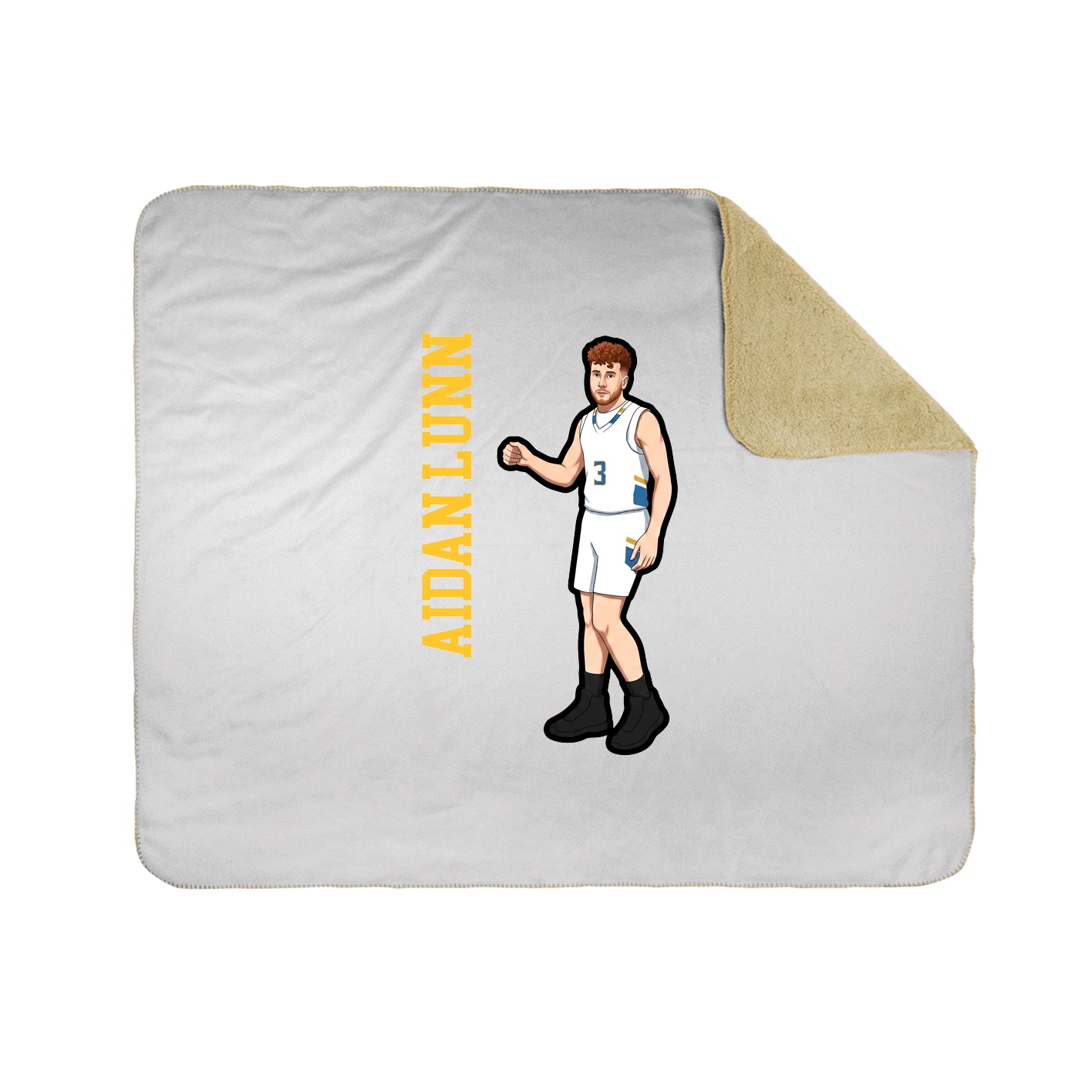 Throw Blanket — Name Vertical in White