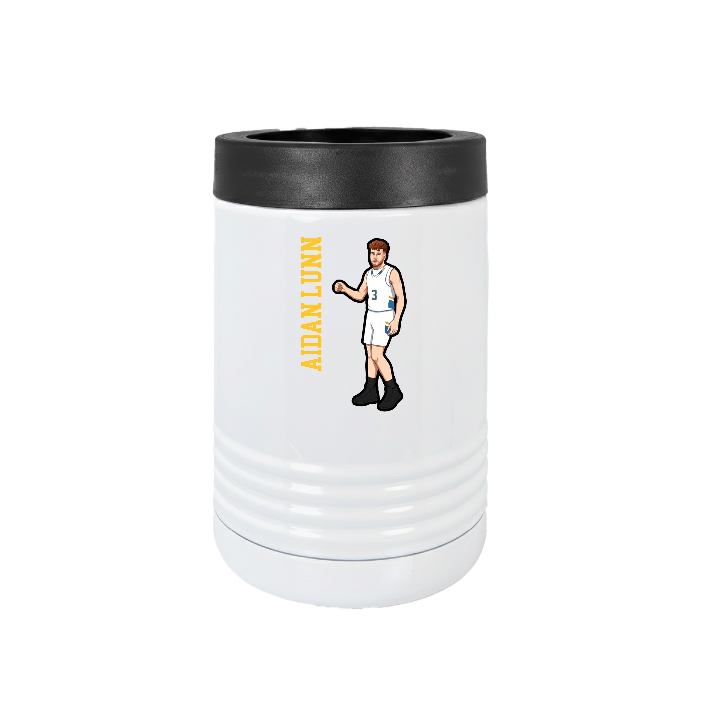Beverage Holder — Name Vertical in White