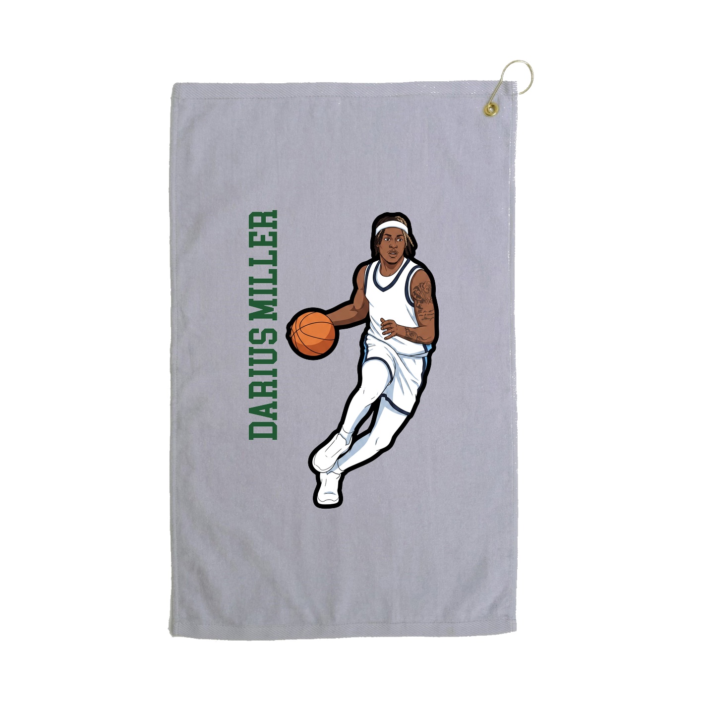 Golf Towel — Name Vertical in Grey