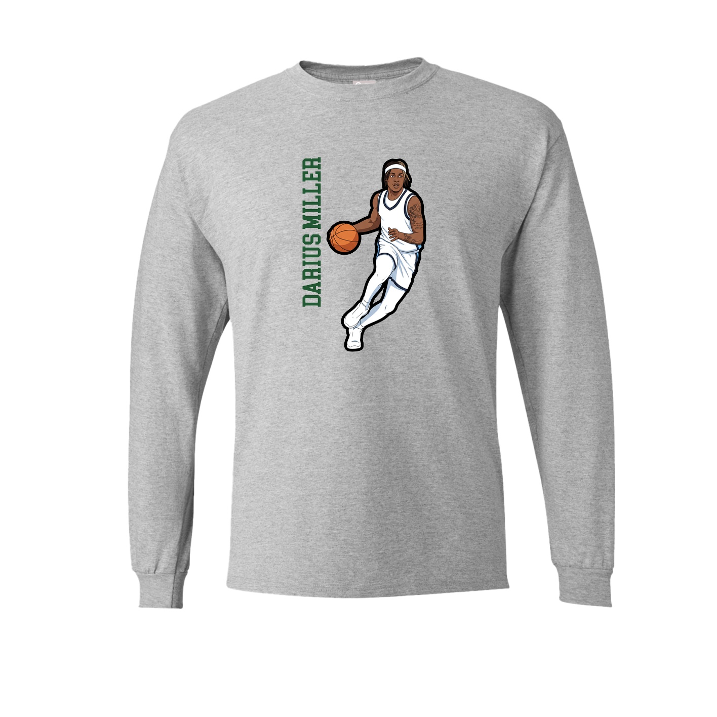 Long Sleeve Tee — Name Vertical in Grey