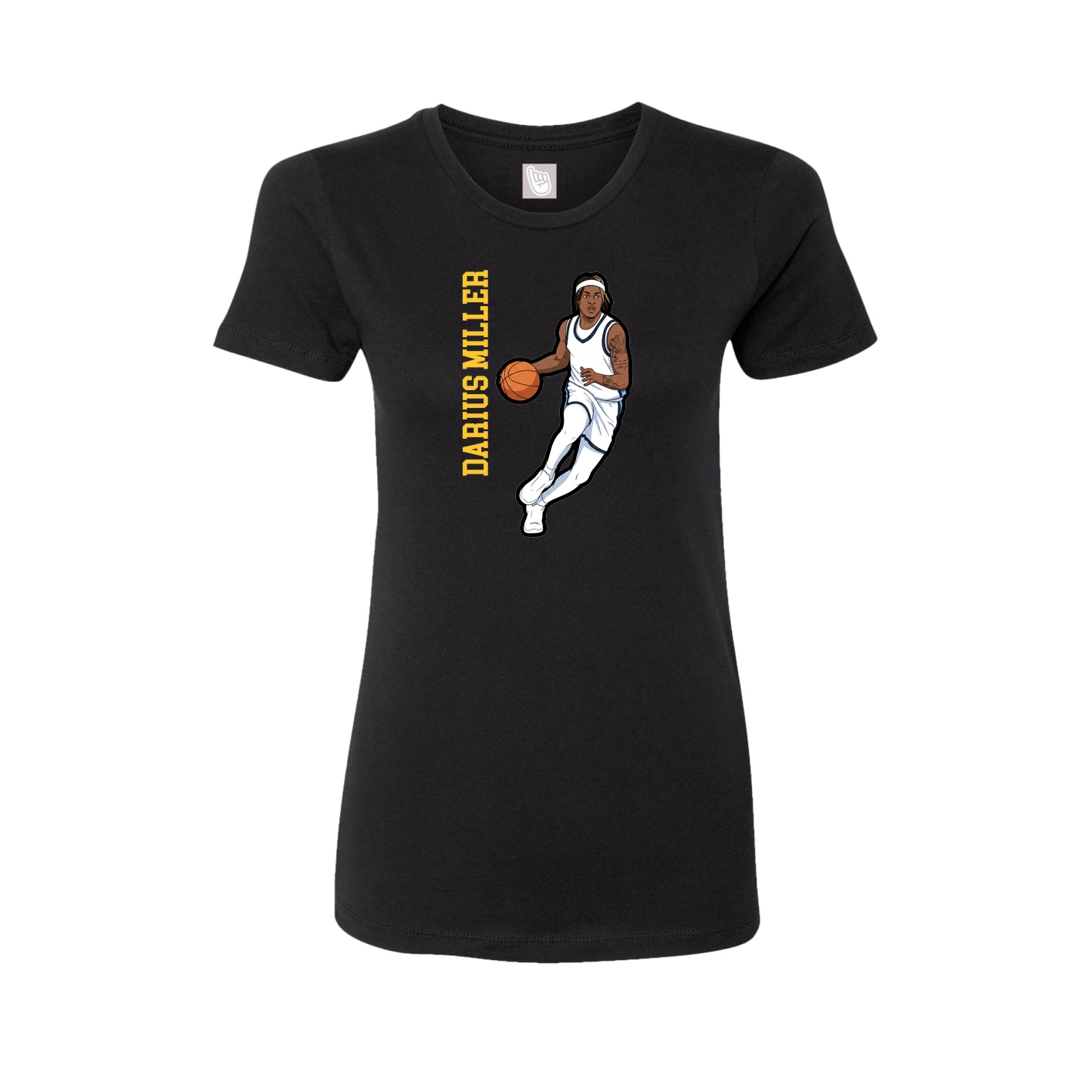 Womens Tee — Name Vertical in Black