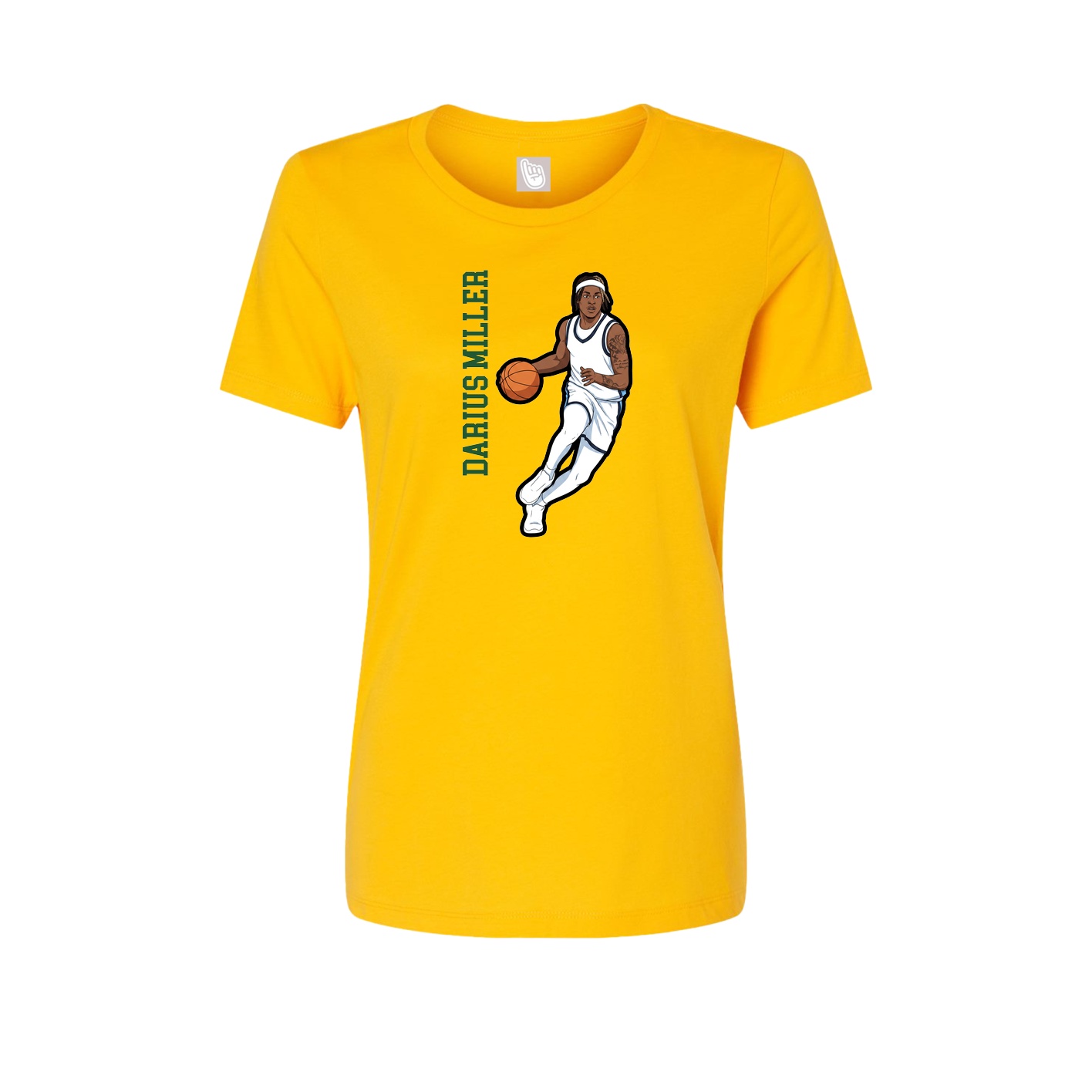 Womens Tee — Name Vertical in Gold