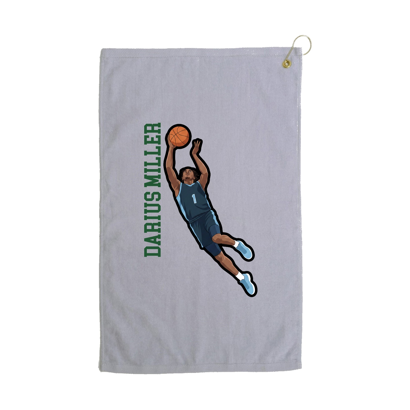 Golf Towel — Name Vertical in Grey