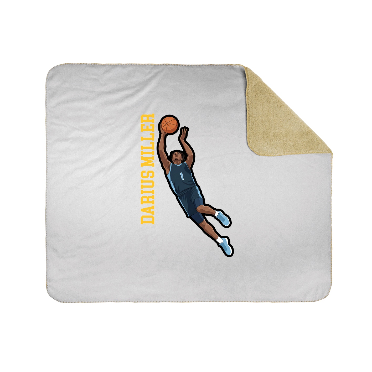Throw Blanket — Name Vertical in White