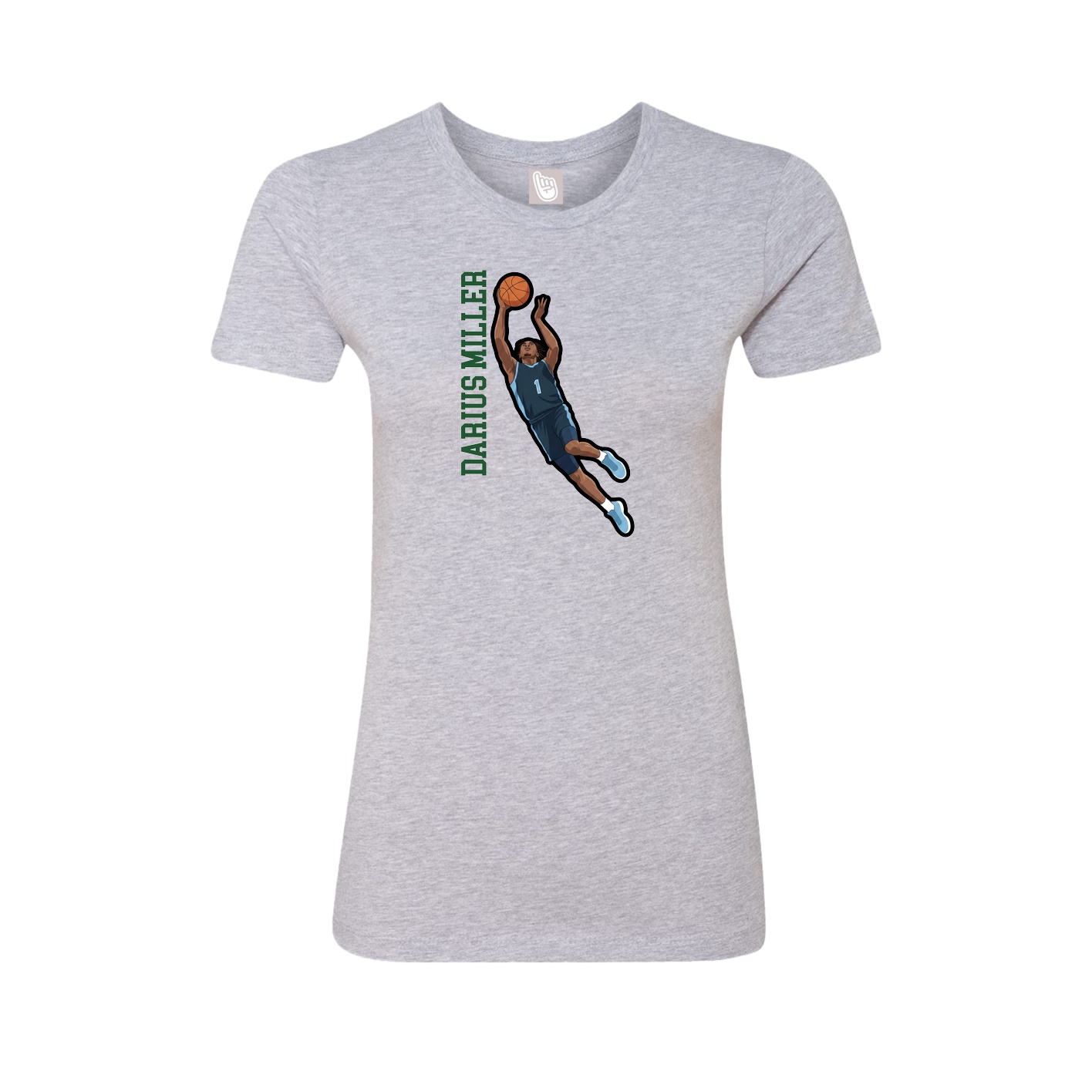 Womens Tee — Name Vertical in Grey