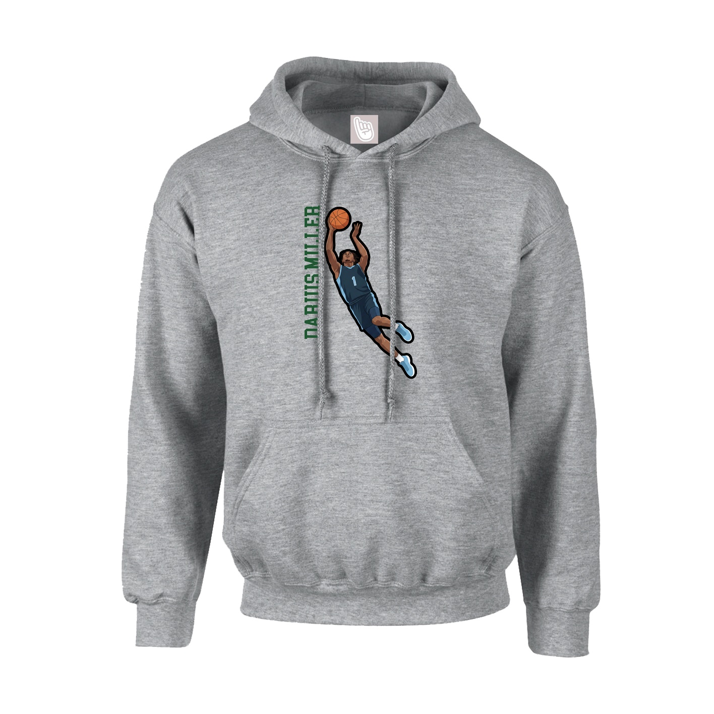 Hoodie — Name Vertical in Grey