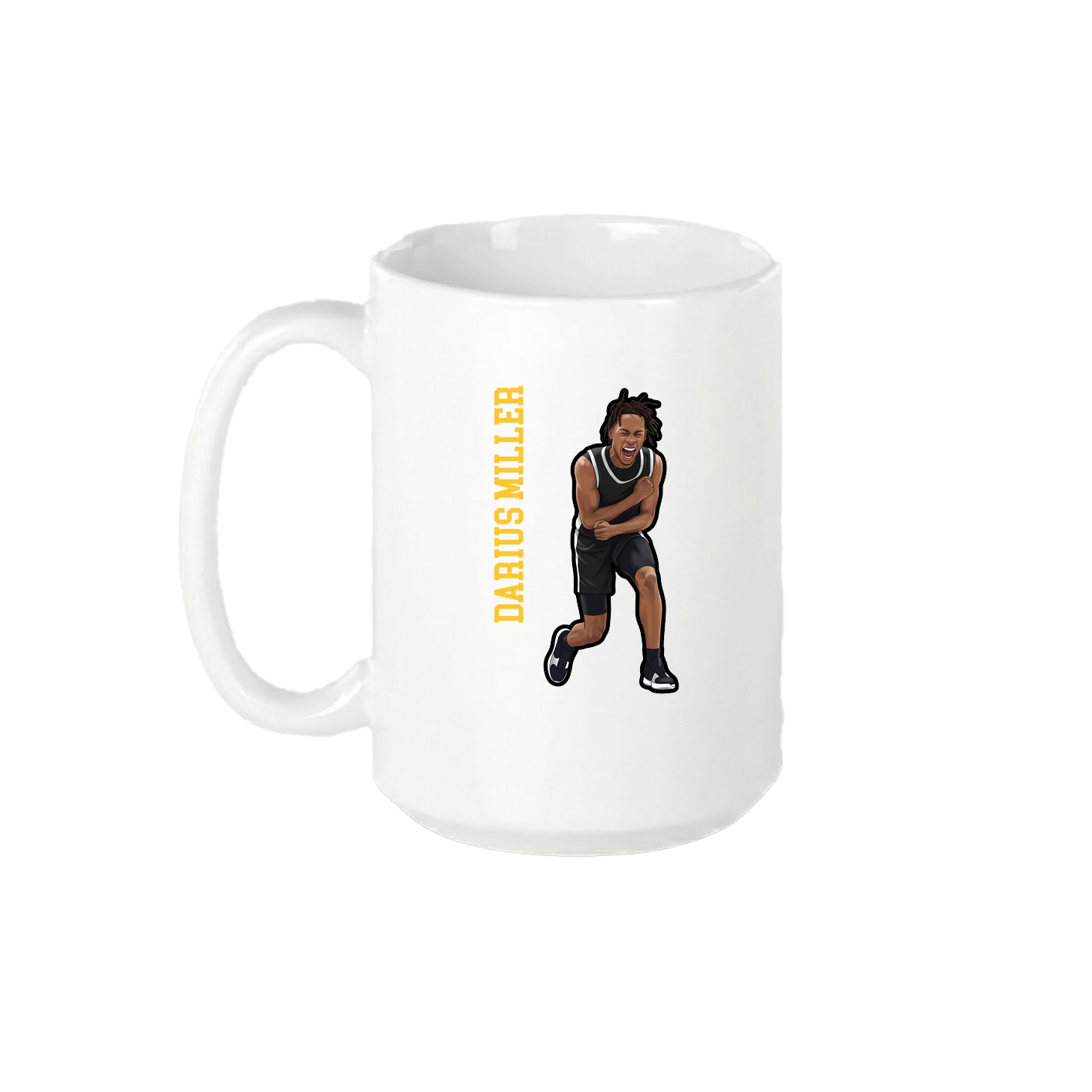 15oz Coffee Mug — Name Vertical in White