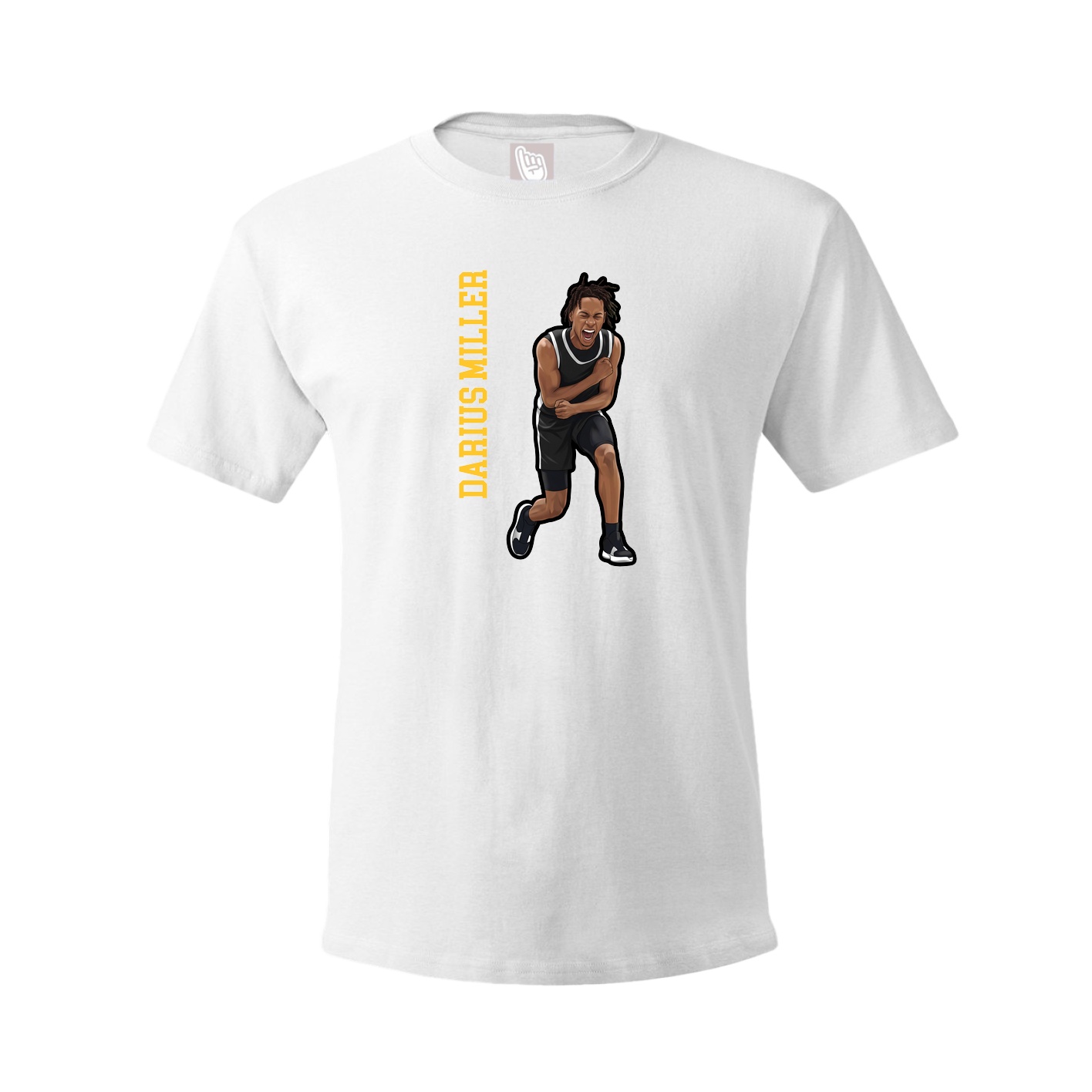 Youth Tee — Name Vertical in White