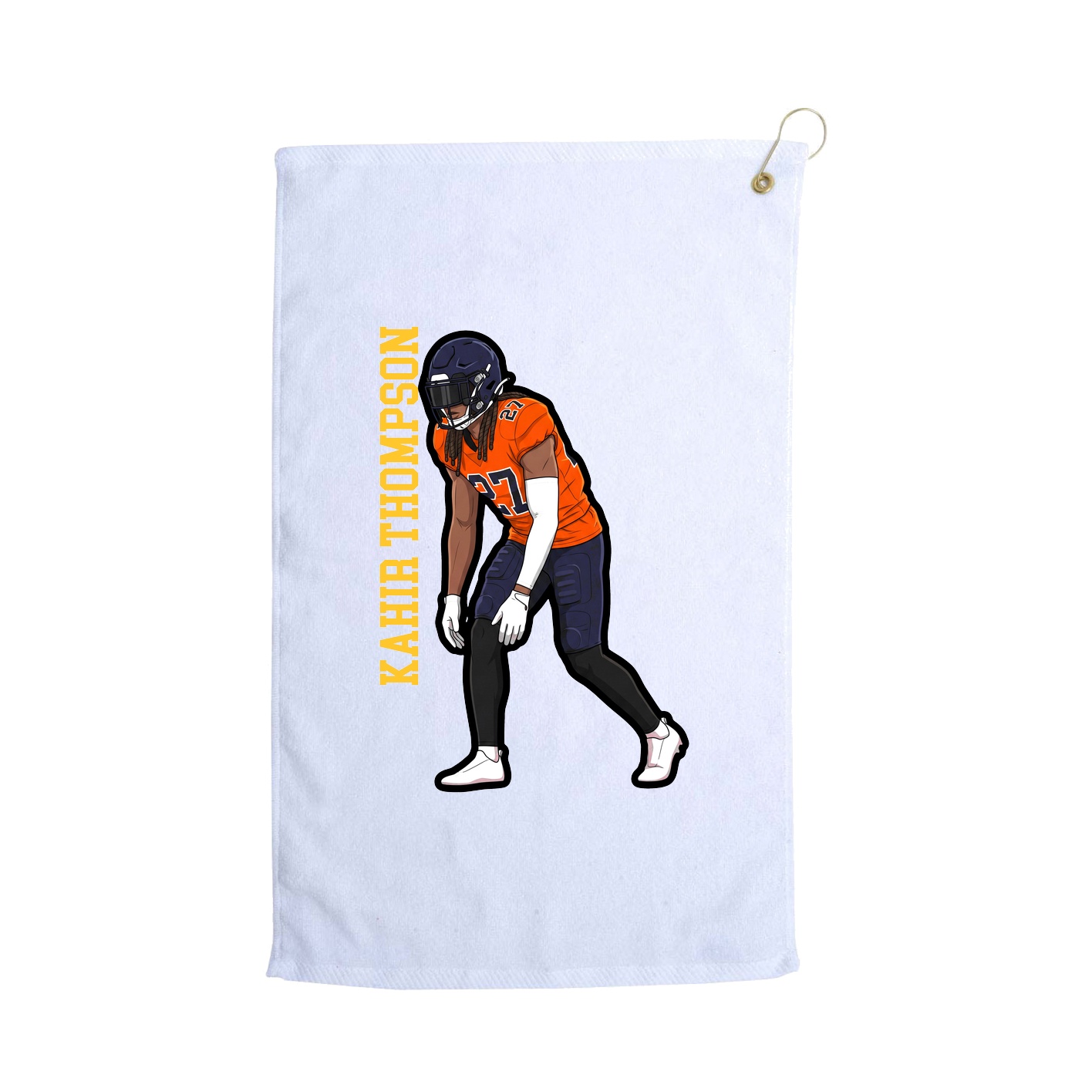 Golf Towel — Name Vertical in White