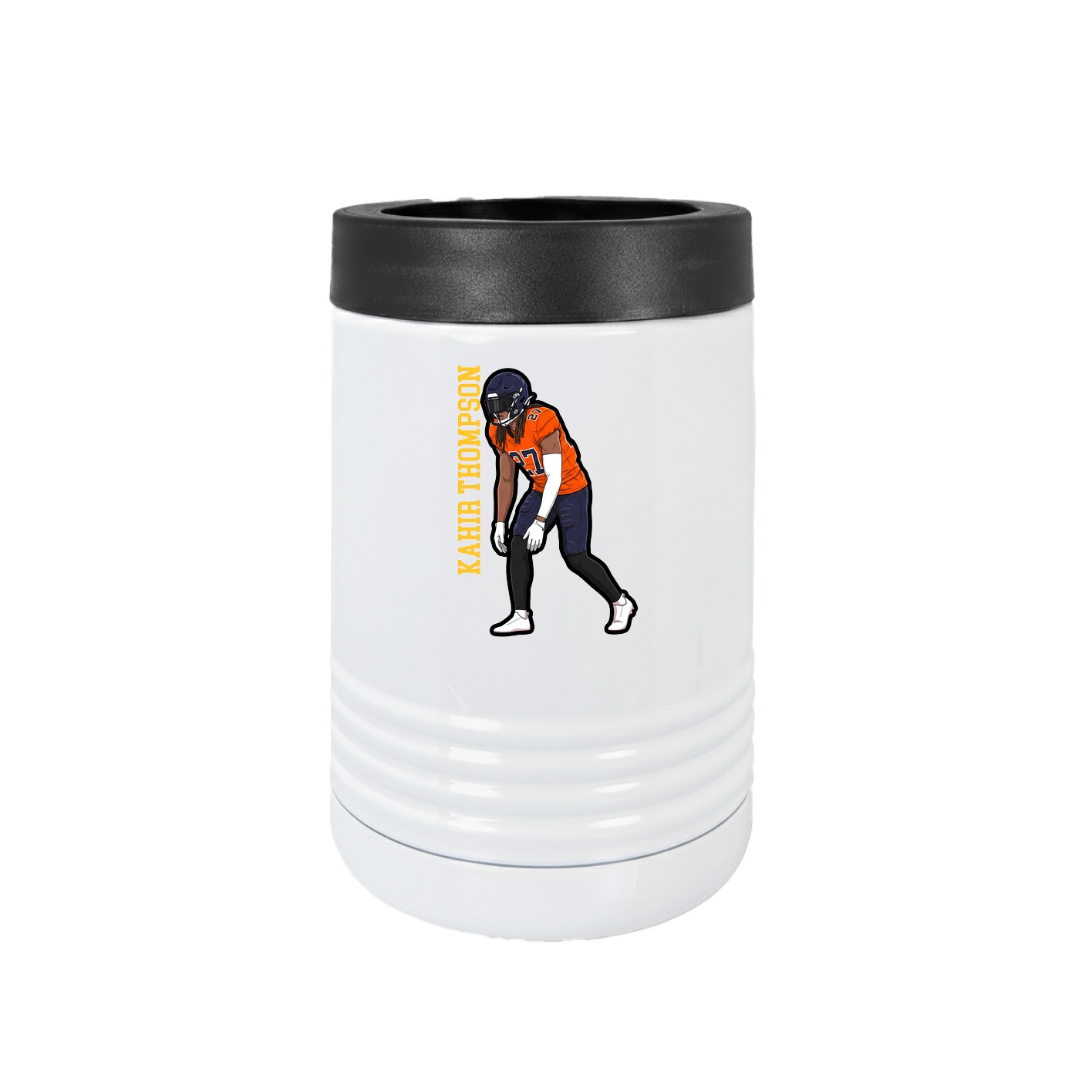 Beverage Holder — Name Vertical in White
