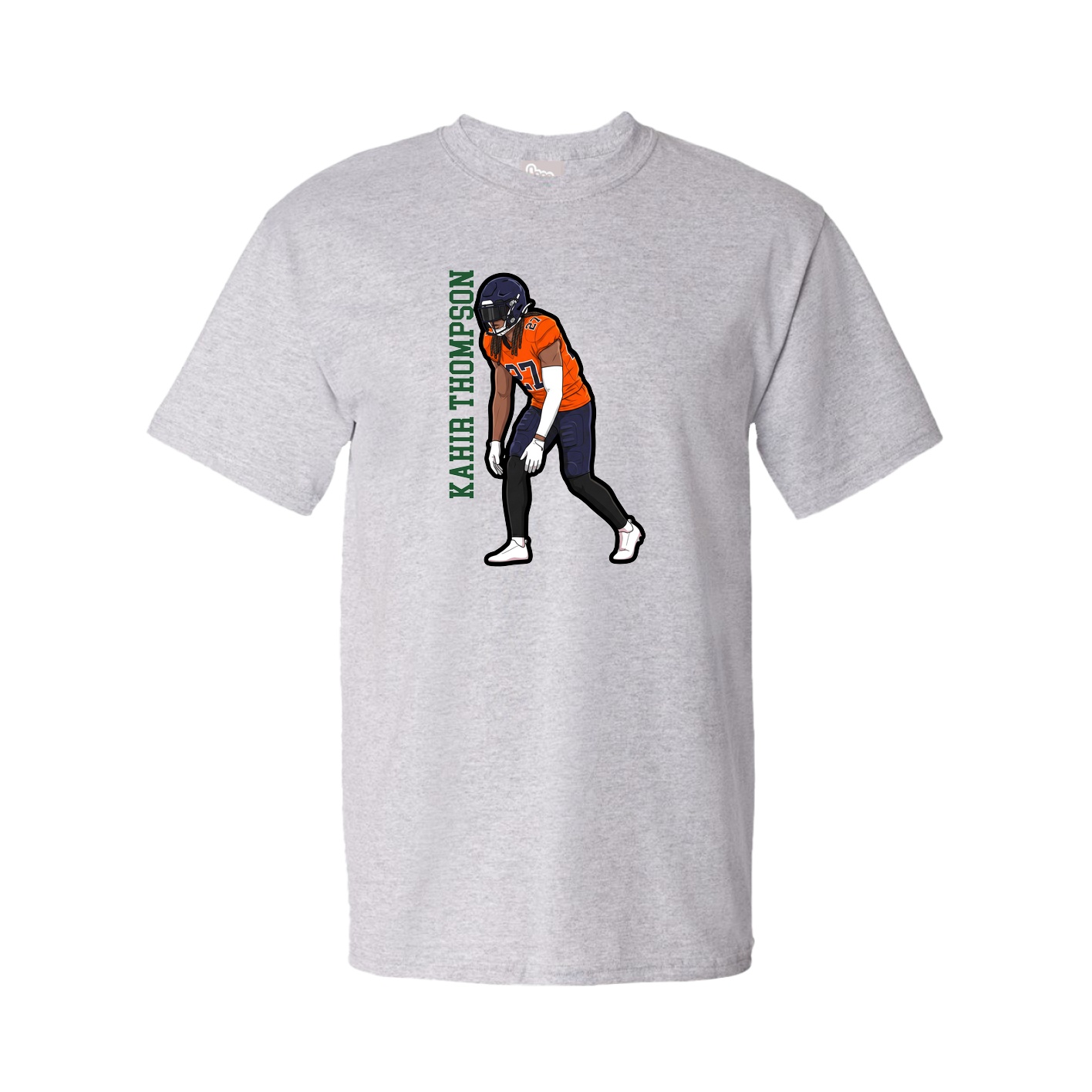Youth Tee — Name Vertical in Grey