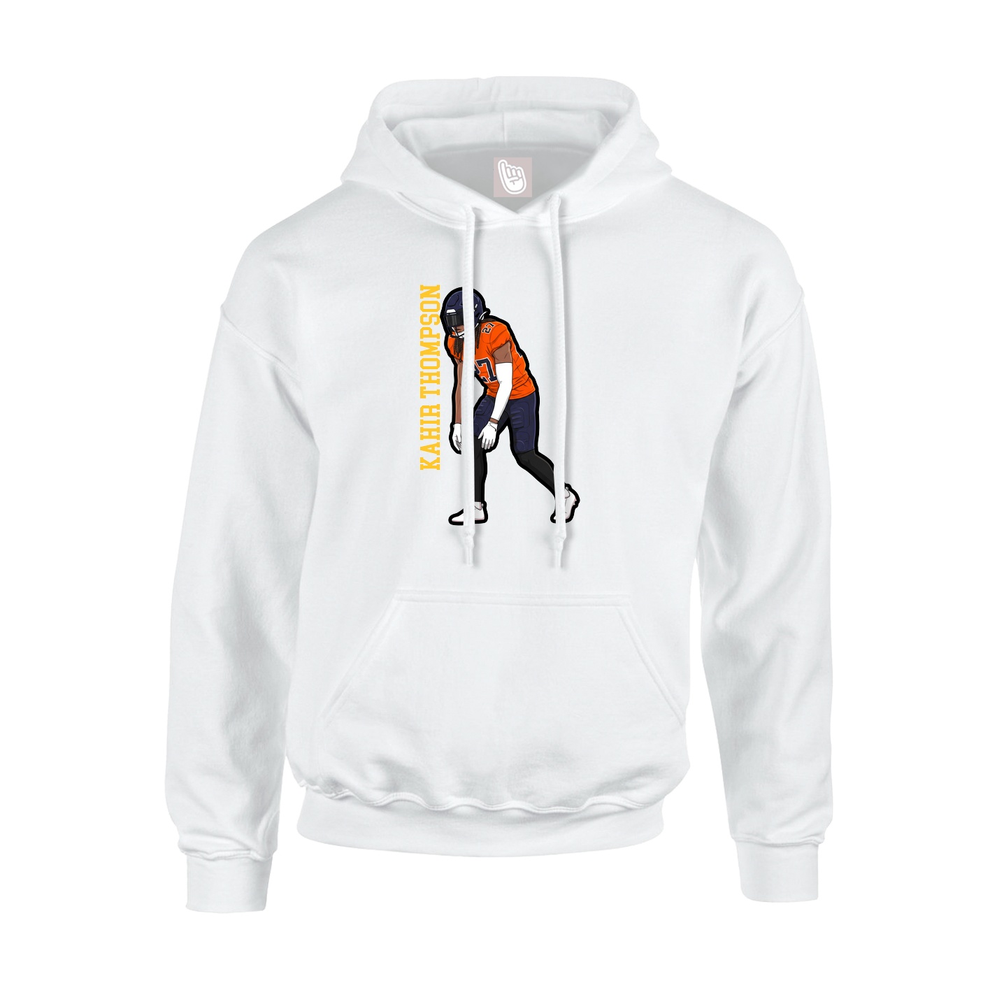 Hoodie — Name Vertical in White