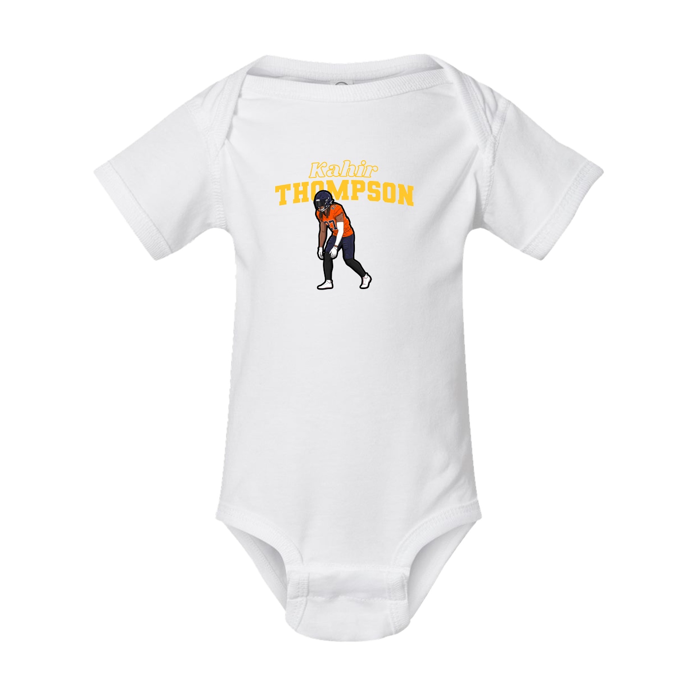 Baby Onesie — Name Arch in White