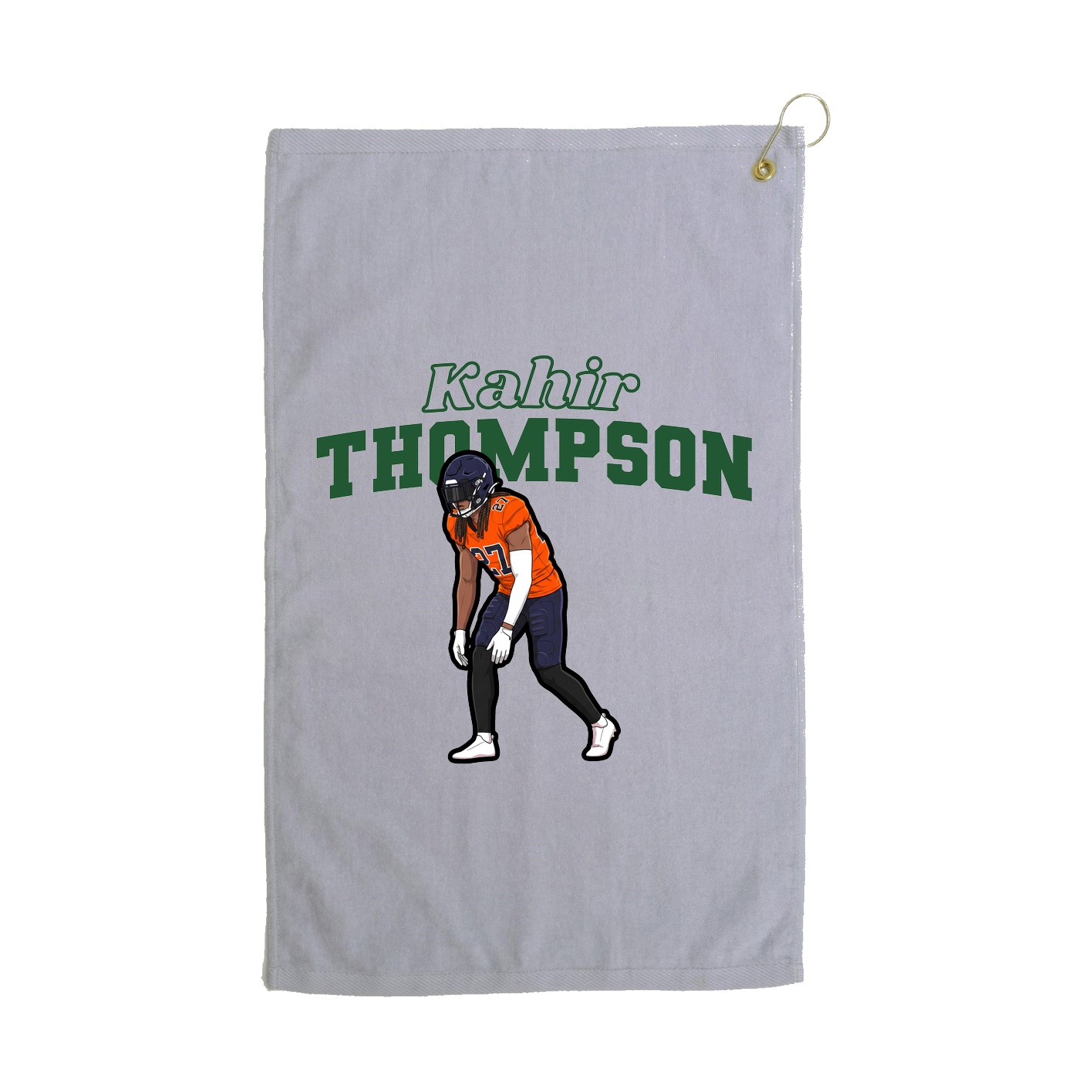 Golf Towel — Name Arch in Grey