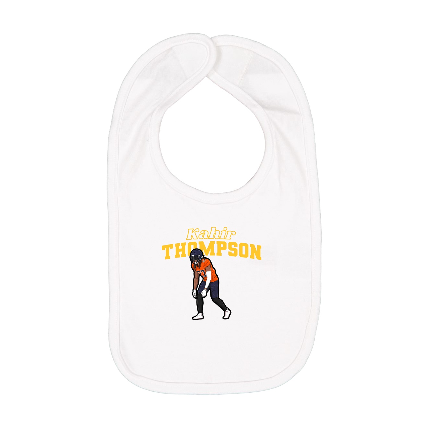 Infant Bib — Name Arch in White