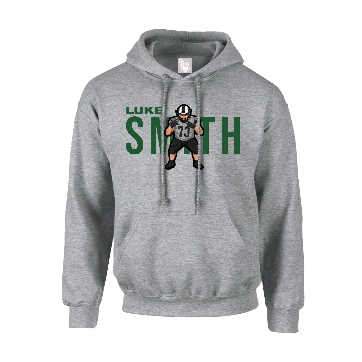 Youth Hoodie — Player Name in Grey