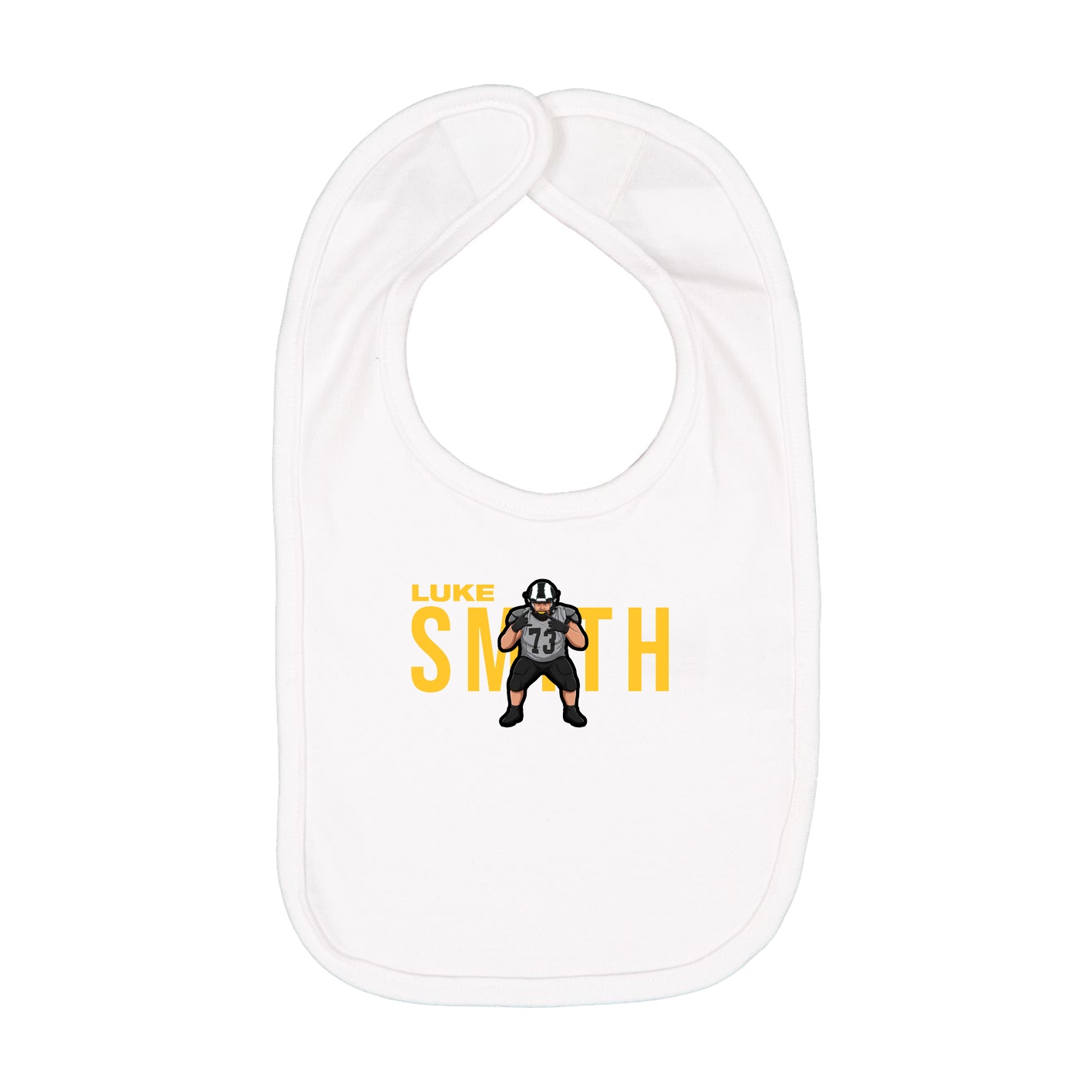 Infant Bib — Player Name in White